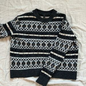 J. Crew 100% wool fair isle sweater